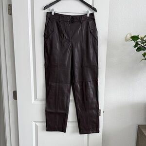 Current Air Size L Only Worn OncFaux Leather High-Waist Cargo Pants - Dark Brown